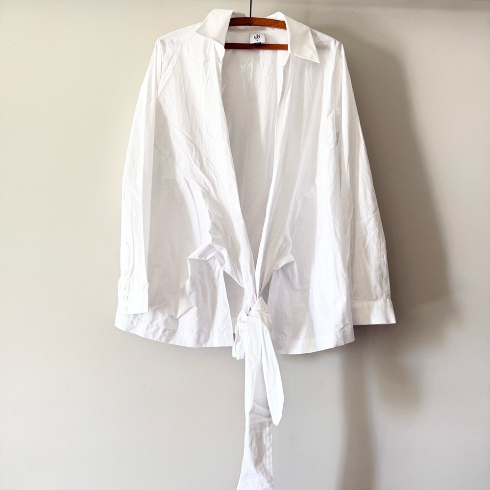 Cabi Highlife White‎ Wrap Shirt #6293 Size Medium - Picture 2 of 5